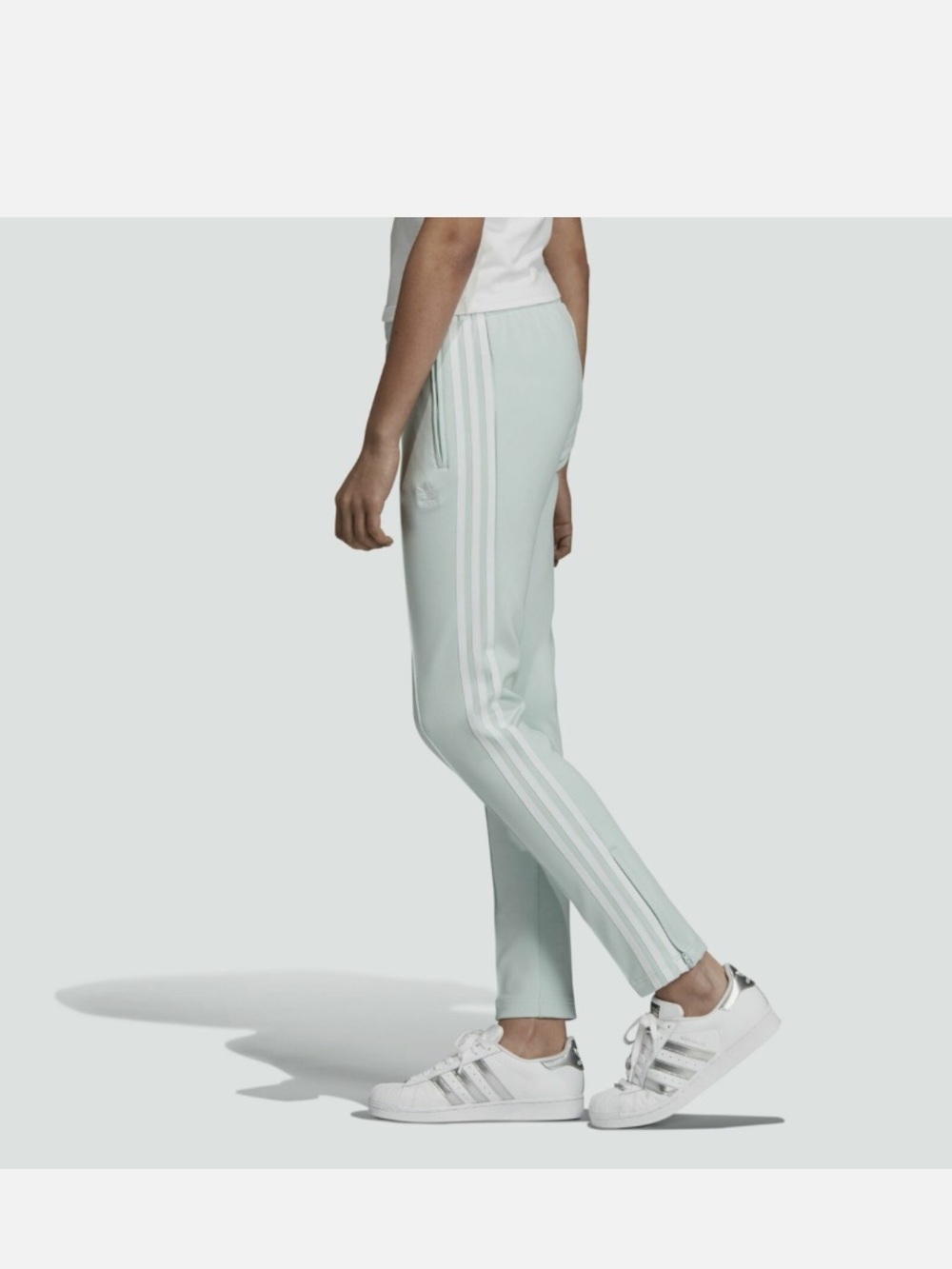 adidas Originals SST Superstar Track Pants Mint Vapour Green ED7572 Women’s L - Picture 10 of 11